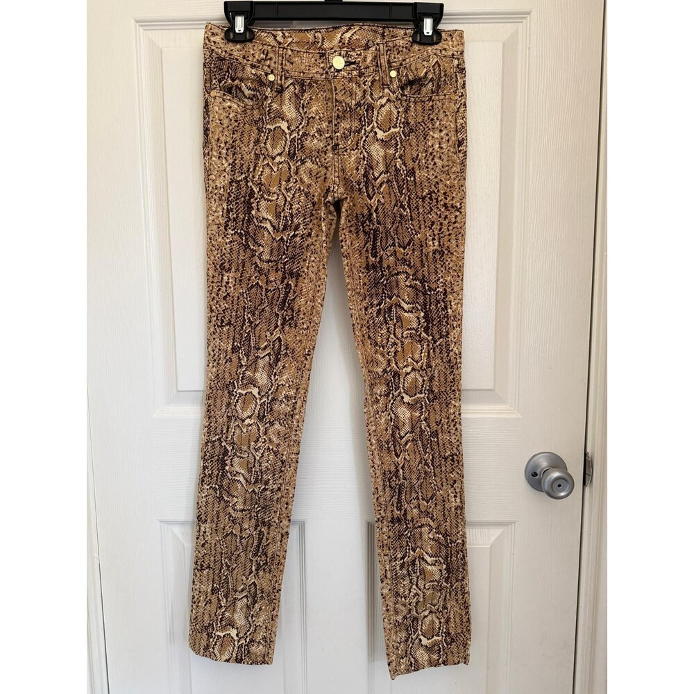 Tory Burch Womens Snake Print Straight Leg Jeans Size 27